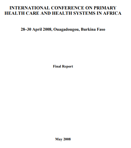  Final Report: International Conference on Primary Health Care and Health Systems in Africa