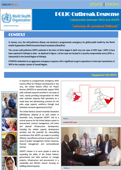 ETHIOPIA Update sheet on WHO - UNOPS polio outbreak response collaboration 2014