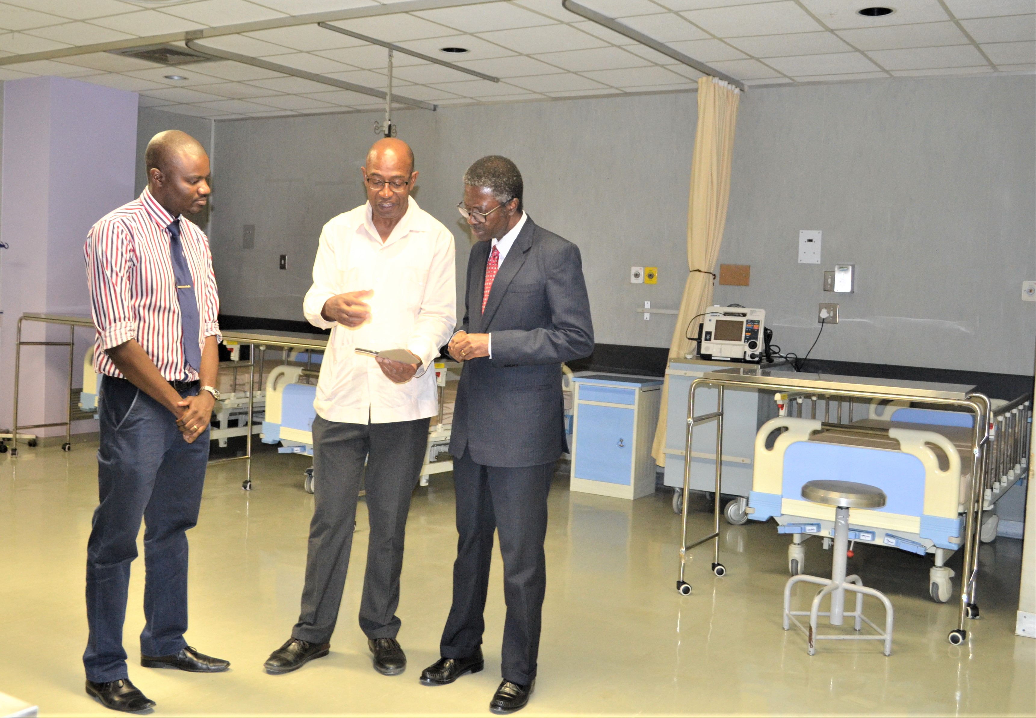 WHO Representative, Dr. Charles Sagoe-Moses, visit to one of the hospitals in Windhoek  prepared to treat mild to severe cases of COVID-19