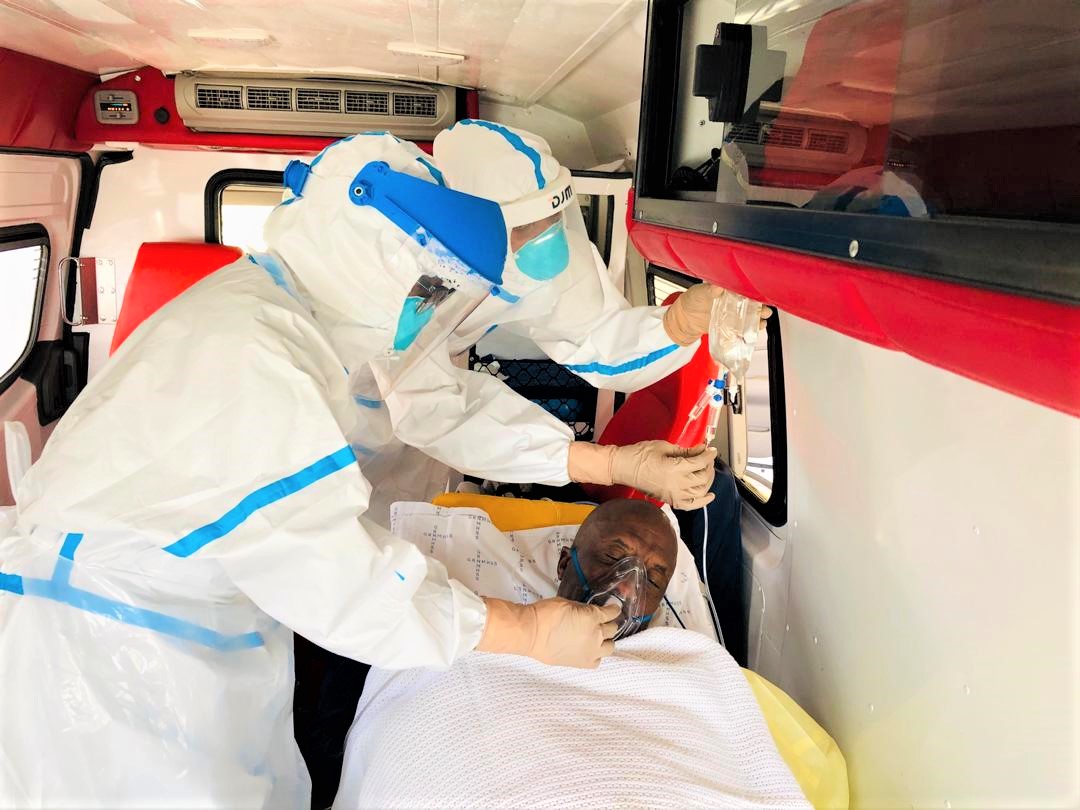 Case management and Infection Prevention and Control Pillars conducted a simulation exercise in Windhoek on 23 May 2020 in preparation for treating mild to severe COVID-19 cases 