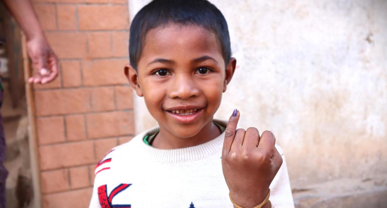 Once children are protected against polio, they are marked on their fingers to confirm their vaccination status