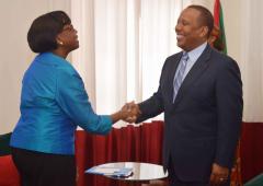 Dr Moeti with Prime Minister Patrice Trovoada