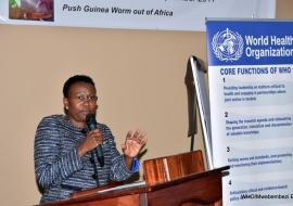 Minister of Health, Uganda, Dr Aceng makes her remarks at the opening of the meeting 
