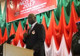 SGF delivering the speech of His Excellency, President Muhammadu Buahari