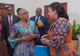 Dr Moeti interacting with the First Lady, Her Excellency Rebecca Akufo-Addo Dr Moeti interacting with the First Lady, Her Excellency Rebecca Akufo-Addo