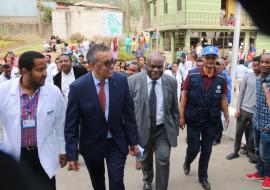 Dr Tedros Adhanom, WHO Director General visiting health facilities in Ethiopia