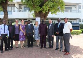 US Amb in a group photo with Hon Minister of Health, WHO Rep, CDC Country Director and other senior officials 
