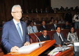 Hon. Pravind Kumar Jugnauth, Prime Minister of the Republic of Mauritius presenting the National Budget 2019-2020