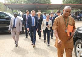 The Executive Secretary FCT PHC leading the German Parlimentarians and WHO OiC into to PHC Facility
