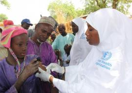 Eligible beneficiary of meningitis vaccination campaign in Yobe state implemented with technical support from WHO. 