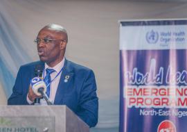 WHO Country Rep. giving his opening remarks at the 13th Joint Operations Review Meeting. © Kingsley Igwebuike/WHO