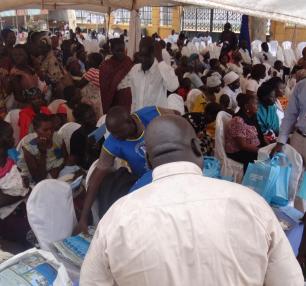 A cross section of the community members atteding the launch of the AVW in Juba