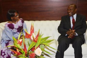 Dr Moeti with H.E. Mr Daniel Kablan Duncan, the Prime Minister of Côte d’Ivoire