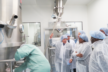 Dr Moeti visits a pharmaceutical plant in Algeirs, Algeria