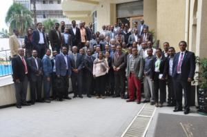 Participants of the stakeholders workshop to finalize and validate the pharmaceutical manufacturing development strategy and action plan, Addis Ababa, 2 June 2015.