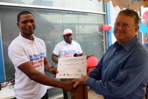  The University of Liberia voluntary Blood Donor group receives certificate of appreciation for  donating the highest amount of blood over time