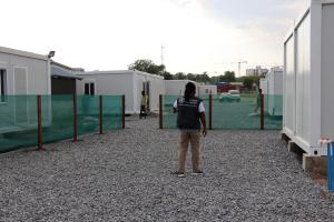 The Ebola Treatment Unit constructed by WHO 