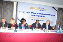 Dr Jackson Kioko DMS, Kenya at the official opening of the Polio HOA Technical Advisory Group meeting in Nairobi. He is flanked by the TAG chairman Dr Jean-Marc Olive and other TAG members