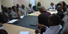 Staff at WCO Kenya speak with Dr Moeti during her Nairobi visit