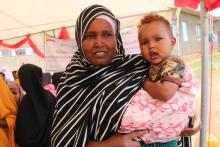 Mother with her baby during Measles and EOS campaign at Somali Jigjiga town