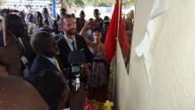 The Minster of Health, the Canadian Ambassador, the Governor of the State and  the WHO Representative a.i. opening the Aweil maternity complex. Photo WHO