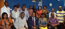 WHO's own participants at the FICSA training join WR Dr M Ovberedjo (seated centre) and ASA President Mrs B Fougue (on his left)