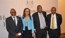 Dr H Jibril (Botswana MoHw Deputy Perm Secretary), Dr TK Mengestu (WHO Representative for Swaziland), Mr S Kunene (Swaziland's MoH Under-Secretary) and Dr M Ovberedjo (WHO Representative for Botswana)