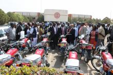 Symbolic handover of motorcycles to the Deputy Governor