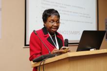 The Director General NAFDAC during her presentation at the Workshop in Lagos