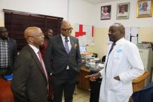  L-R: Dr Wondimagegnehu Alemu, Dr Chikwe Ihekweazu, and Dr Sule Ahmed (Medical Director, Maitama General Hospital)