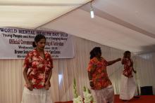 Patients and staff expressing their talents during the cultural programme on the occasion of the World Mental Health Day 2018 in Mauritius