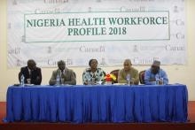 L-R Dr Ongom Moses (WHO HSS Cluster TL)_OiC_Directors for Federal Ministry of Health