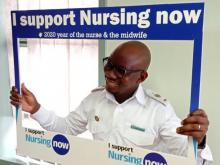 A nurse participating in the launch of the Year of the Nurse and Midwife