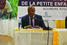 Le Maire de la Ville de Bujumbura pendant son intervention