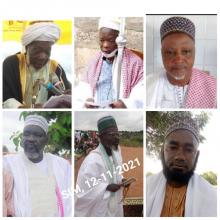 De haut de la Gauche vers la droite, Imams Tegnami, Wakaya et Awali Issa ; en bas de la gauche vers la droite Imams Haliloulaye, Abdoulaye et Garba. © SCOOP INFOS MONDE