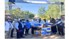 Humanitarian Coordinator Dr. Catherine Ssozi  and WHO Representative Dr. Boureima Hama Sambo together with other heads of UN Agencies  jointly handover medicines and medical supplies to SUHUL General Hospital, Shire, Ethiopia,  November 2022