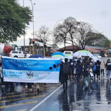 A team of health professional participated in the march to mark the World Antimicrobial Resistance Awareness Week in Windhoek 