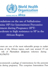 Recommendations on the use of Sulfadoxine-Pyrimethamine (SP)