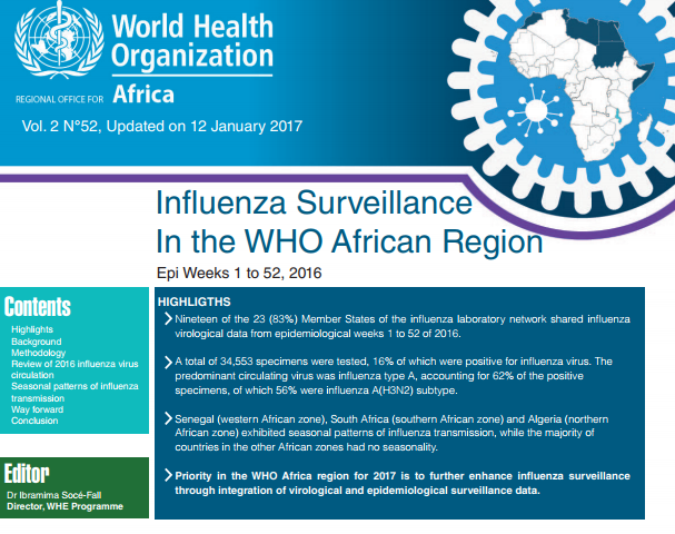 Influenza Surveillance In the WHO African Region - Epi Weeks 1 to 52, 2016