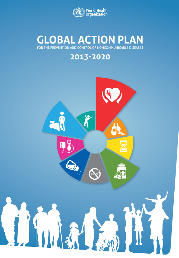 Overview  Scope: The action plan provides a road map and a menu of policy options for all Member States and other stakeholders, to take coordinated and coherent action, at all levels, local to global, to attain the nine voluntary global targets, including that of a 25% relative reduction in premature mortality from cardiovascular diseases, cancer, diabetes or chronic respiratory diseases by 2025.  Focus: The main focus of this action plan is on four types of NCDs — cardiovascular diseases, cancer, chronic r