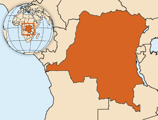 Map of Democratic Republic of Congo