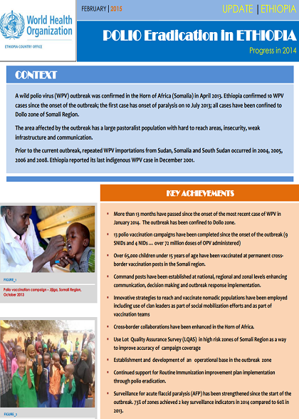 ETHIOPIA Update sheet on Polio eradication programme 2014