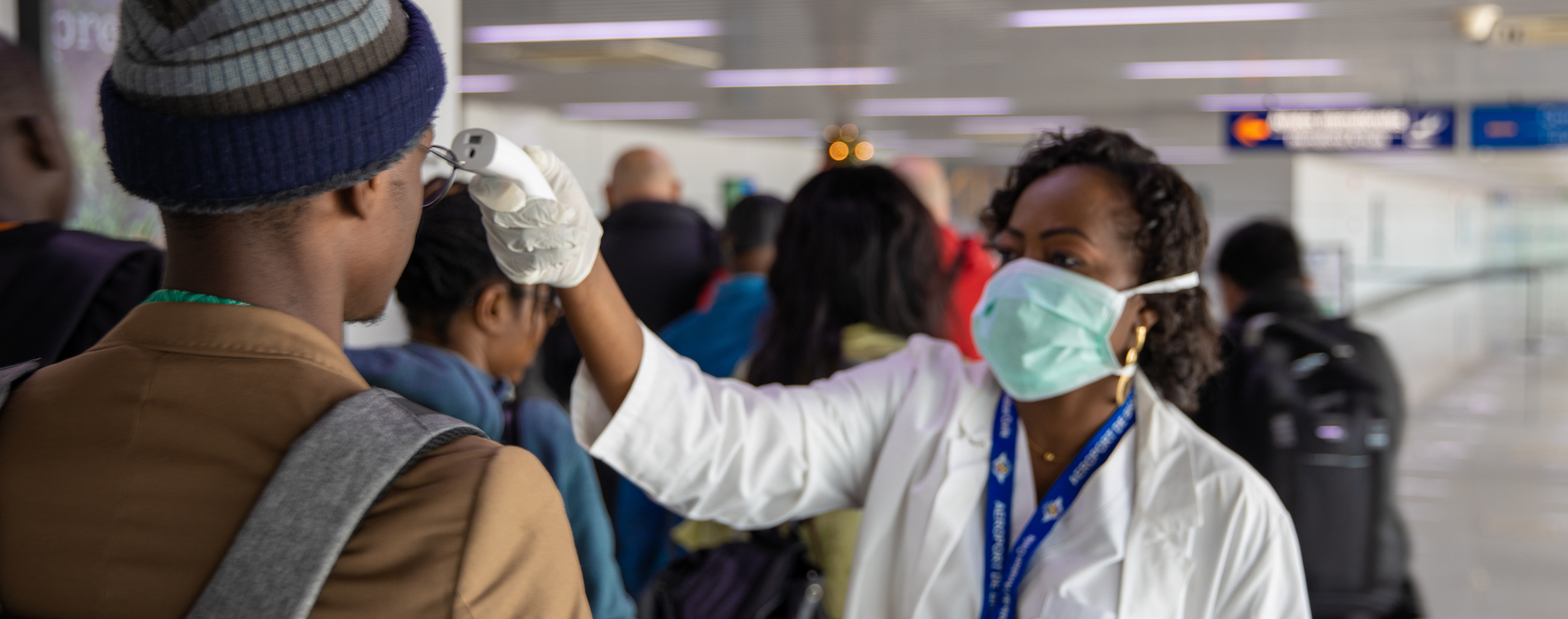 Passenger screening at Maya Maya International airport, Brazzaville, Republic of Congo