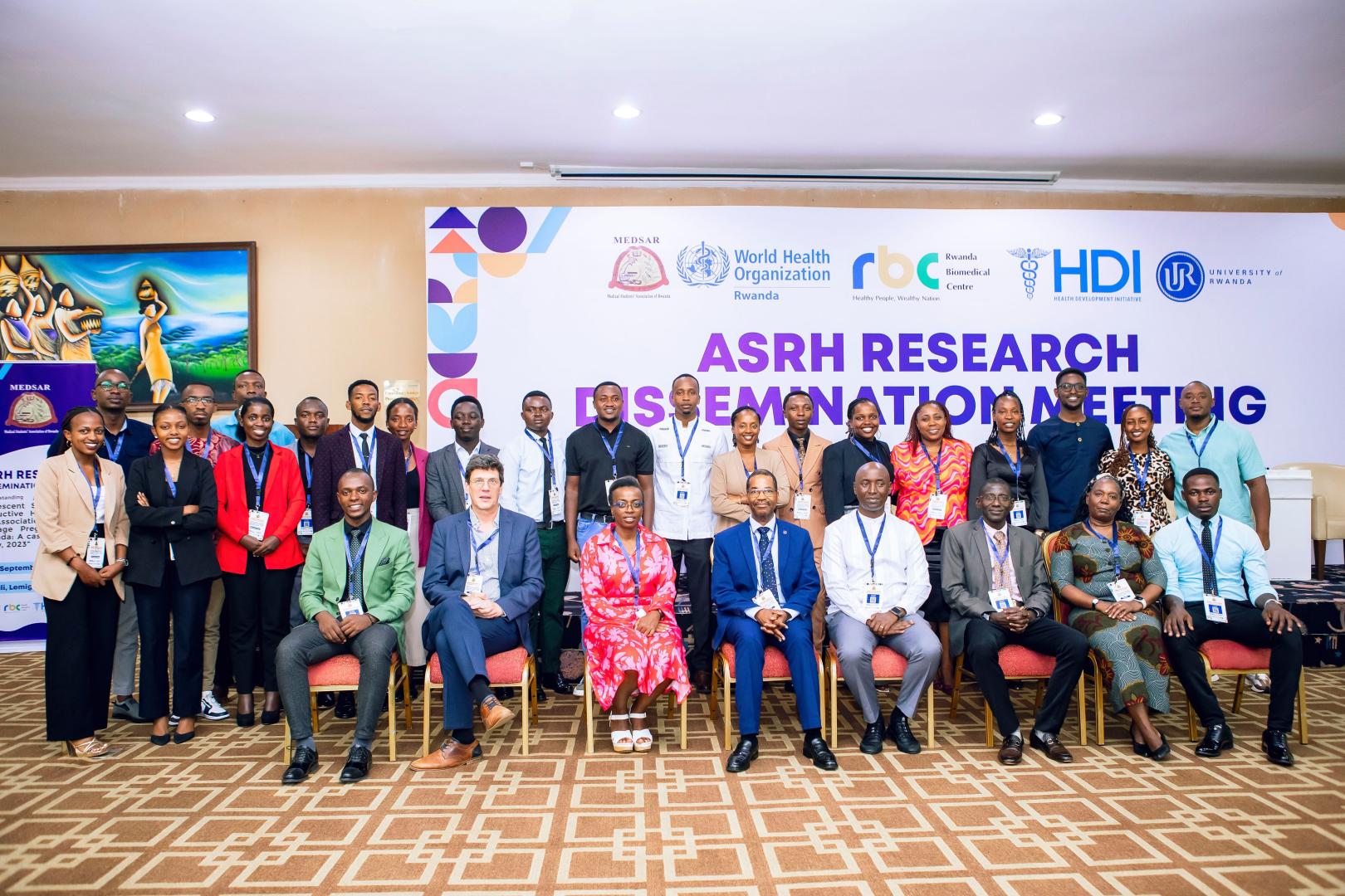 WHO Rep, MOH Rep and MEDSAR students at the ASRH research dissemination meeting