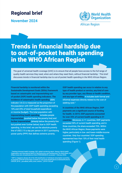 Regional brief: Trends in financial hardship due to out-of-pocket health spending in the WHO African Region