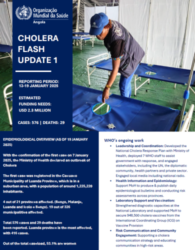 WHO Angola Cholera Flash Update 1