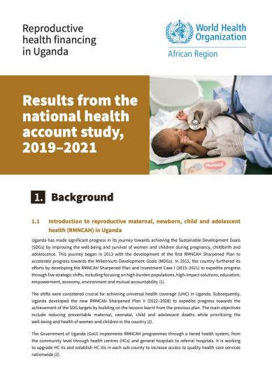 Reproductive health financing in Uganda: results from the national health account study, 2019–2021