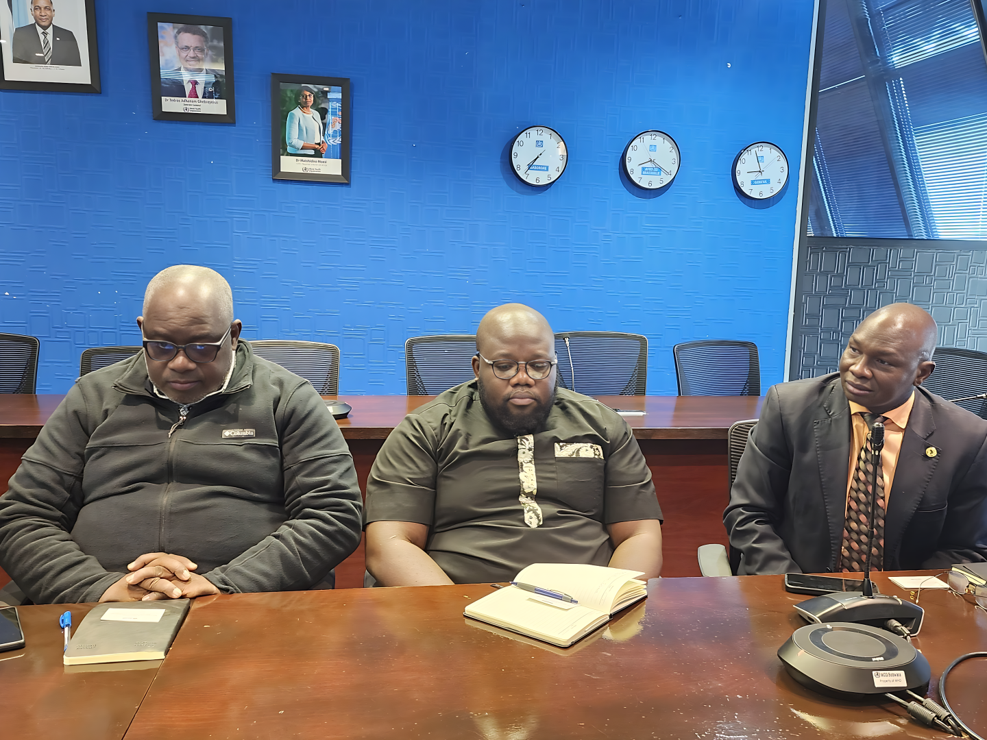 From right: Africa CDC Regional Director Dr. Lul Riek and some of his team members