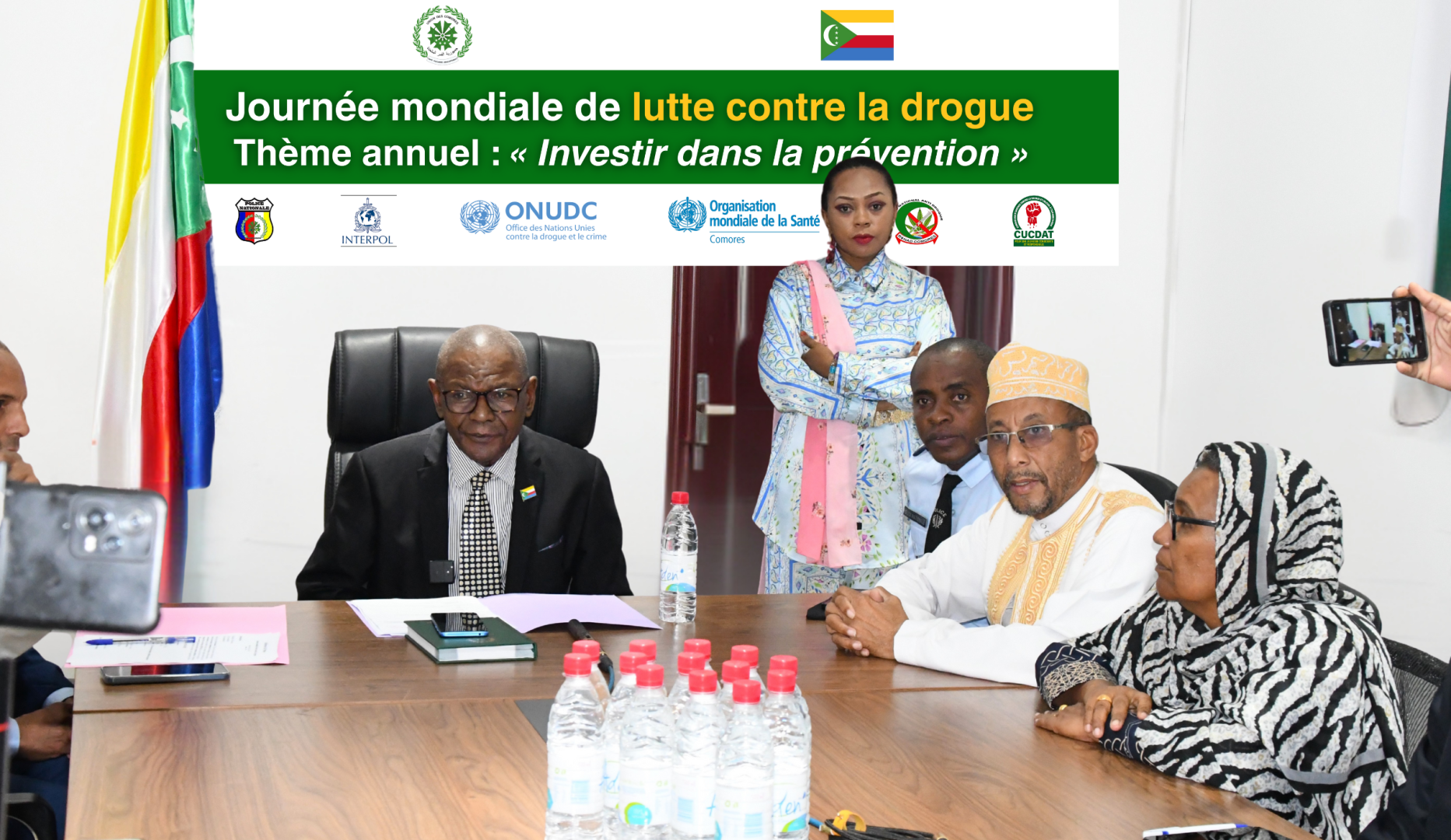 Conférence de presse du ministre de l'intérieur pour annoncer le lancement de la campagne de prévention et de lutte contre la drogue