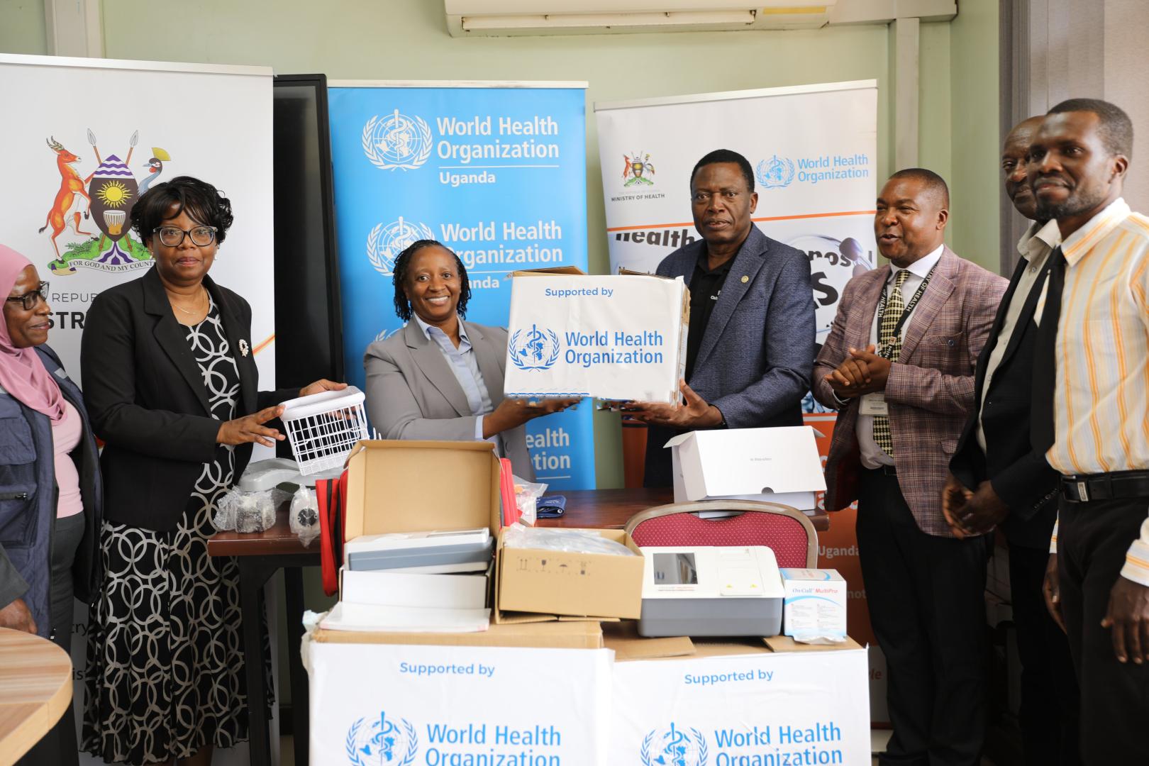 WHO hands over life-saving equipment to Uganda’s Ministry of Health under D-CARD Africa project